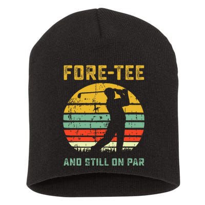 Funny 40th Birthday Golf Pun Golfing 40 Year Old Golfer Short Acrylic Beanie