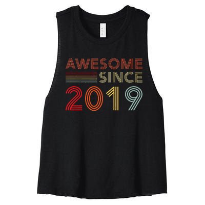 Five 4yr BDay Son Boy Funny 2019 4th 4 Year Old Birthday Women's Racerback Cropped Tank