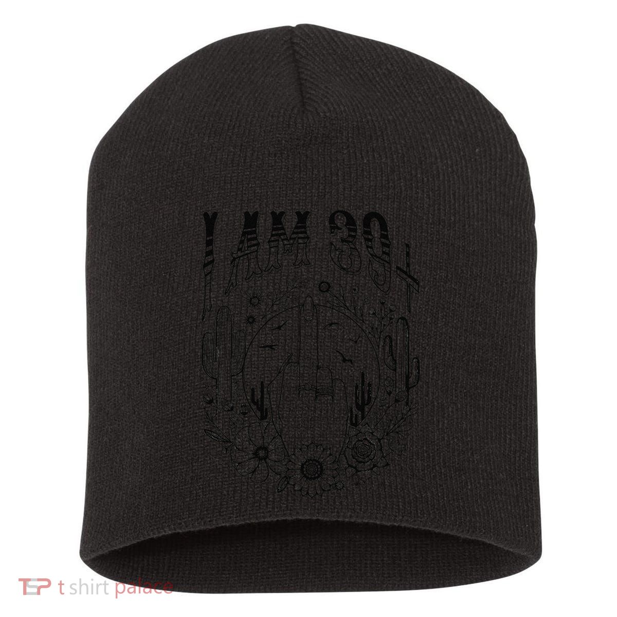 Funny 40th Birthday I Am 39 Plus 1 Middle Finger 39+1 Im 40 Short Acrylic Beanie