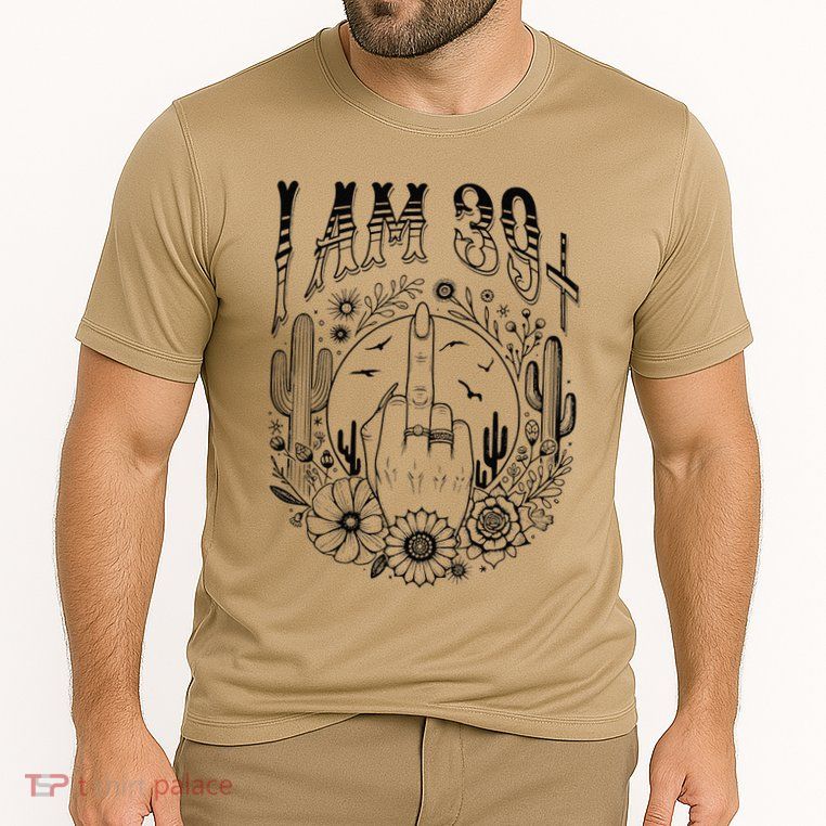 Funny 40th Birthday I Am 39 Plus 1 Middle Finger 39+1 Im 40 Performance Shirt