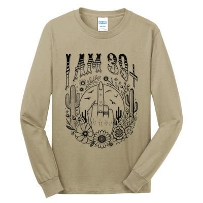 Funny 40th Birthday I Am 39 Plus 1 Middle Finger 39+1 Im 40 Tall Long Sleeve T-Shirt