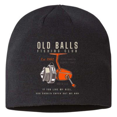 Funny 40th Birthday Golf Pun Retro Sunset 40 Year Old Golfer Sustainable Beanie