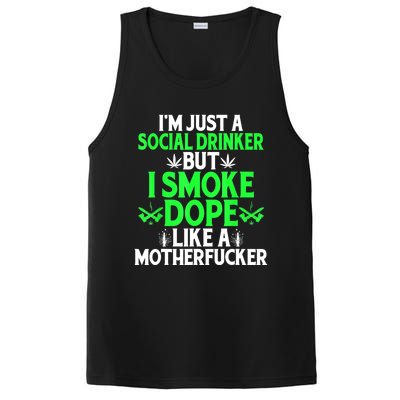 Funny 420 Bong Cannabis Marijuana Leaf Pot Head Stoner Humor PosiCharge Competitor Tank