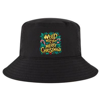 Funny 420 Christmas Santa Smoking Weed Cannabis Marijuana Cool Comfort Performance Bucket Hat