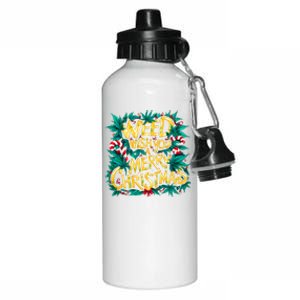 Funny 420 Christmas Santa Smoking Weed Cannabis Marijuana Aluminum Water Bottle