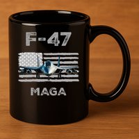 F 47 Fighter Aircraft Jet USA F-47 Fighter Jet Merch 11oz C Handle Ceramic Mug