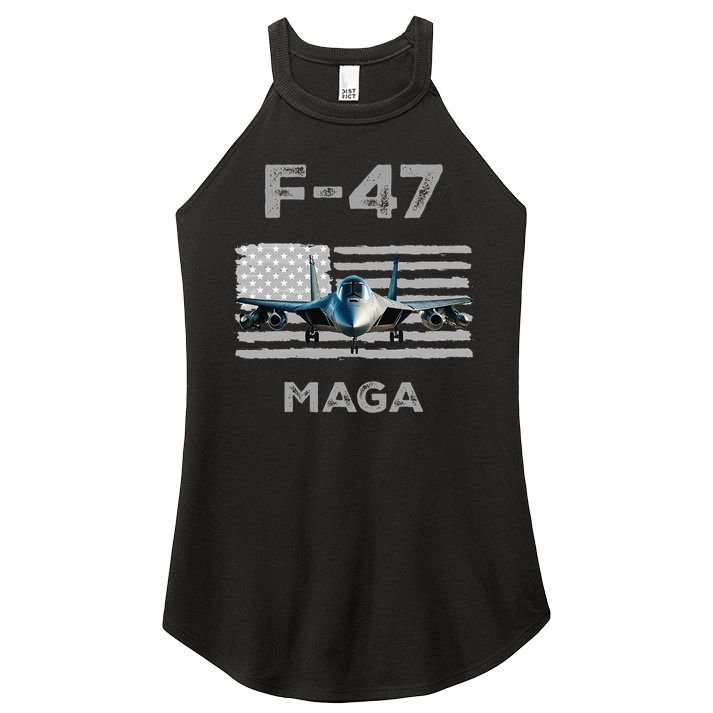 F 47 Fighter Aircraft Jet USA F-47 Fighter Jet Merch Women's Perfect Tri Rocker Tank