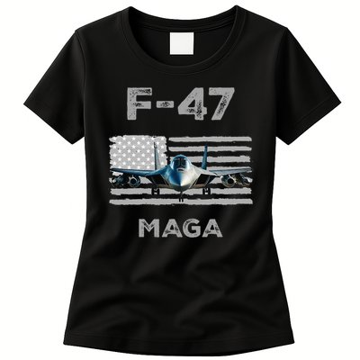 F 47 Fighter Aircraft Jet USA F-47 Fighter Jet Merch Womens T-Shirt