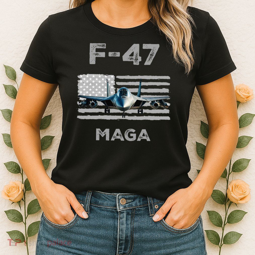 F 47 Fighter Aircraft Jet USA F-47 Fighter Jet Merch Womens T-Shirt