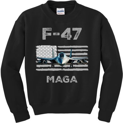 F 47 Fighter Aircraft Jet USA F-47 Fighter Jet Merch Kids Sweatshirt