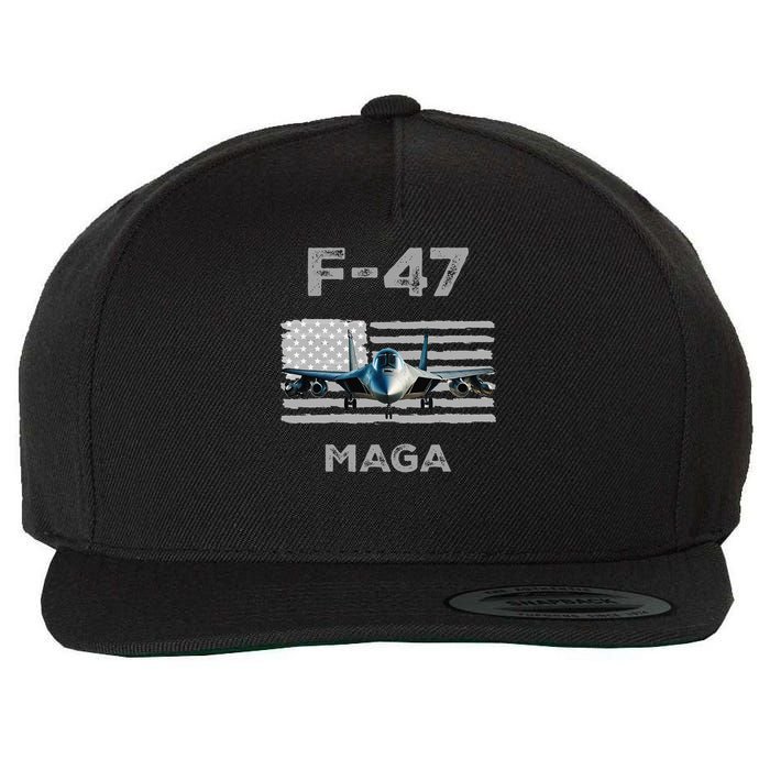 F 47 Fighter Aircraft Jet USA F-47 Fighter Jet Merch Wool Snapback Cap