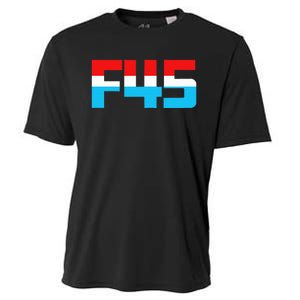 F 45! Funny Minimalist Anti Trump F45 Graphic Cooling Performance Crew T-Shirt