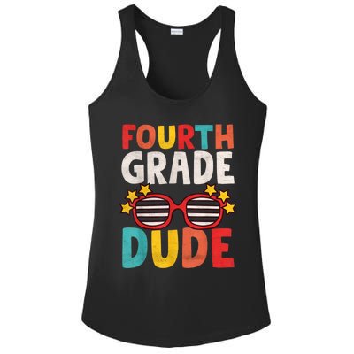 Fourth 4th Grade Dude First Day Of School Student Kids Boy Ladies PosiCharge Competitor Racerback Tank