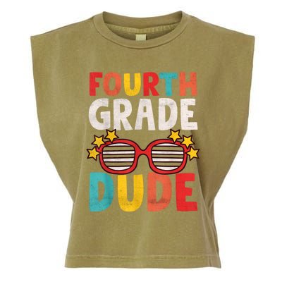 Fourth 4th Grade Dude First Day Of School Student Kids Boy Garment-Dyed Women's Muscle Tee