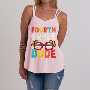 Fourth 4th Grade Dude First Day Of School Student Kids Boy Women's Strappy Tank