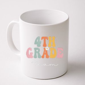 Funny 4th Grade Team Retro Groovy Funny Happy First Day Of School Coffee Mug