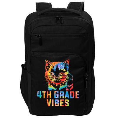 Fourth 4th Grade Vibes Back To School Cat Kitty Girl Tie Dye Gift Impact Tech Backpack