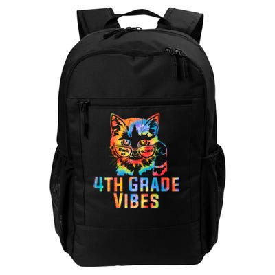 Fourth 4th Grade Vibes Back To School Cat Kitty Girl Tie Dye Gift Daily Commute Backpack