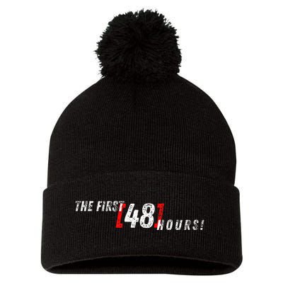 First 48 Hours! Pom Pom 12in Knit Beanie