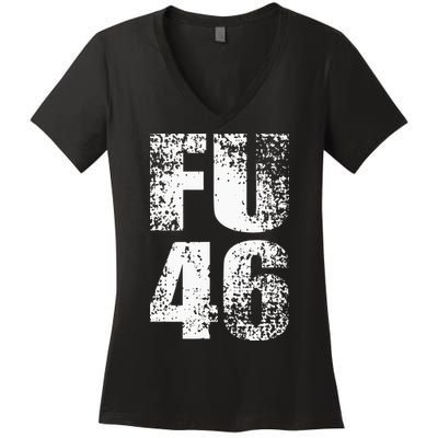 FU 46 Impeach Biden Anti Biden 86 46 Conservative Republican Women's V-Neck T-Shirt