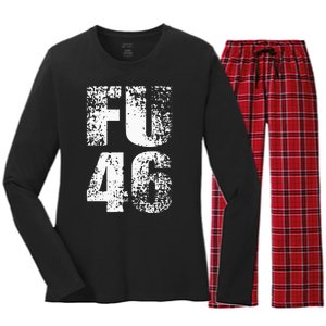 FU 46 Impeach Biden Anti Biden 86 46 Conservative Republican Women's Long Sleeve Flannel Pajama Set 