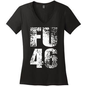 FU 46 Impeach Biden Anti Biden 86 46 Conservative Republican Women's V-Neck T-Shirt