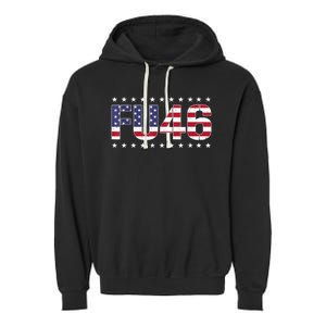 FU 46 Impeach Anti Biden Pro Trump Patriotic American Flag Garment-Dyed Fleece Hoodie