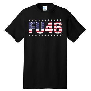 FU 46 Impeach Anti Biden Pro Trump Patriotic American Flag Tall T-Shirt