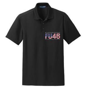 FU 46 Impeach Anti Biden Pro Trump Patriotic American Flag Dry Zone Grid Polo