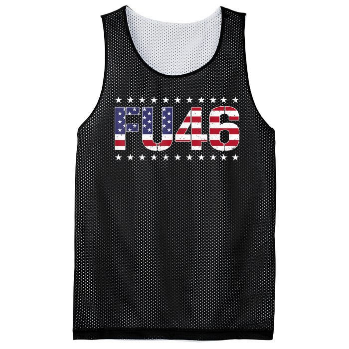 FU 46 Impeach Anti Biden Pro Trump Patriotic American Flag Mesh Reversible Basketball Jersey Tank