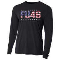 FU 46 Impeach Anti Biden Pro Trump Patriotic American Flag Cooling Performance Long Sleeve Crew