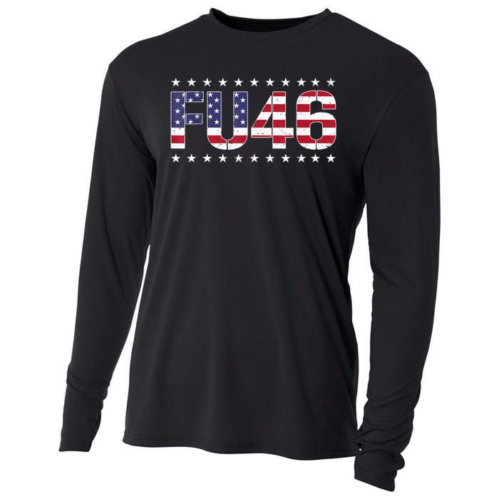 FU 46 Impeach Anti Biden Pro Trump Patriotic American Flag Cooling Performance Long Sleeve Crew