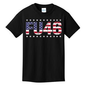 FU 46 Impeach Anti Biden Pro Trump Patriotic American Flag Kids T-Shirt