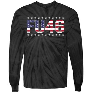 FU 46 Impeach Anti Biden Pro Trump Patriotic American Flag Tie-Dye Long Sleeve Shirt