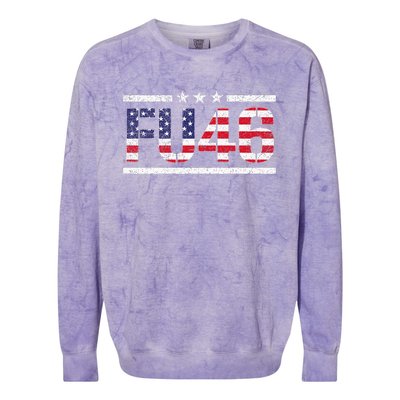 Fu 46 Impeach Anti Biden Pro Trump Patriotic American Flag Colorblast Crewneck Sweatshirt