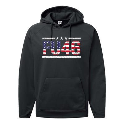 Fu 46 Impeach Anti Biden Pro Trump Patriotic American Flag Performance Fleece Hoodie