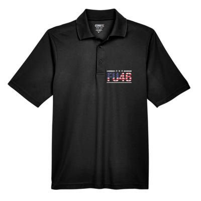 Fu 46 Impeach Anti Biden Pro Trump Patriotic American Flag Men's Origin Performance Pique Polo