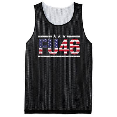 Fu 46 Impeach Anti Biden Pro Trump Patriotic American Flag Mesh Reversible Basketball Jersey Tank