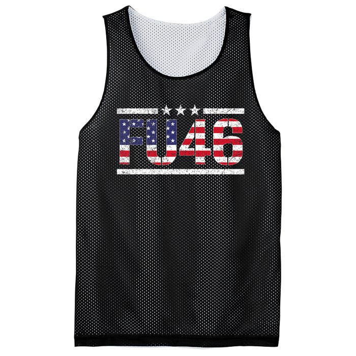 Fu 46 Impeach Anti Biden Pro Trump Patriotic American Flag Mesh Reversible Basketball Jersey Tank