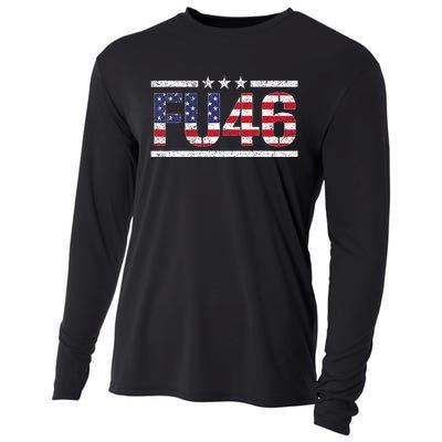 Fu 46 Impeach Anti Biden Pro Trump Patriotic American Flag Cooling Performance Long Sleeve Crew