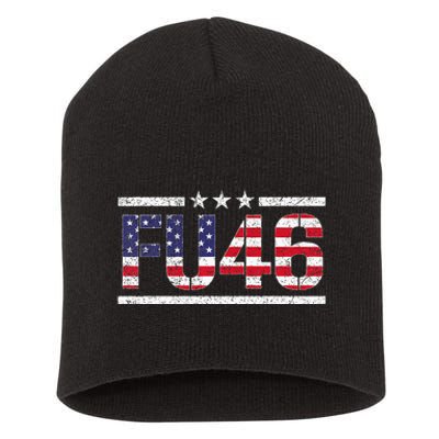 Fu 46 Impeach Anti Biden Pro Trump Patriotic American Flag Short Acrylic Beanie