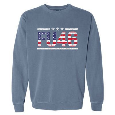 Fu 46 Impeach Anti Biden Pro Trump Patriotic American Flag Garment-Dyed Sweatshirt