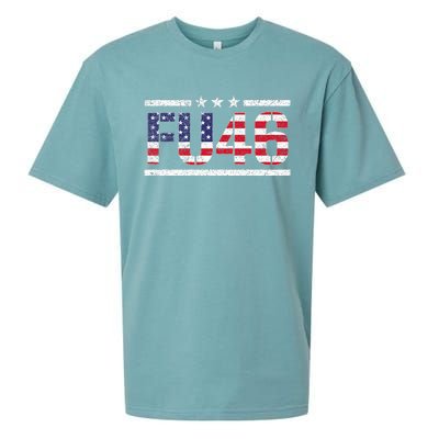 Fu 46 Impeach Anti Biden Pro Trump Patriotic American Flag Sueded Cloud Jersey T-Shirt