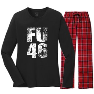 FU 46 Impeach Biden Anti Biden 86 46 Conservative Republican Women's Long Sleeve Flannel Pajama Set 