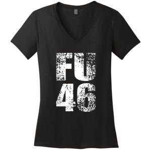 FU 46 Impeach Biden Anti Biden 86 46 Conservative Republican Women's V-Neck T-Shirt