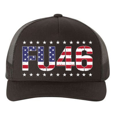 FU 46 Impeach Anti Biden Pro Trump Patriotic American Flag Yupoong Adult 5-Panel Trucker Hat