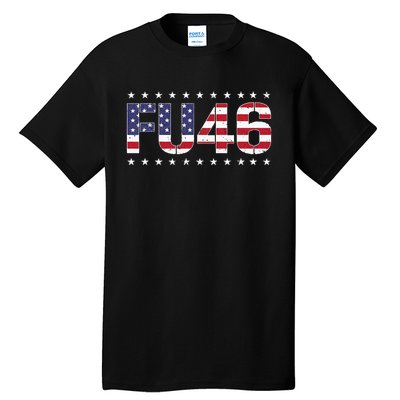 FU 46 Impeach Anti Biden Pro Trump Patriotic American Flag Tall T-Shirt