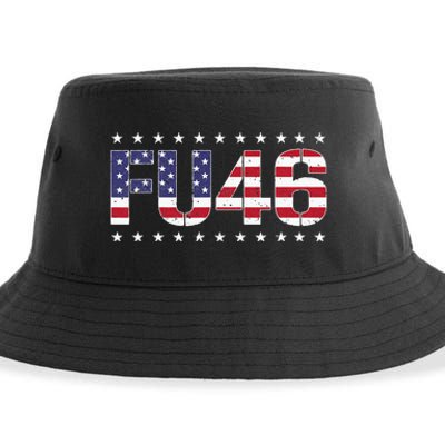 FU 46 Impeach Anti Biden Pro Trump Patriotic American Flag Sustainable Bucket Hat