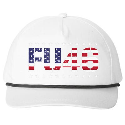 FU 46 Impeach Anti Biden Pro Trump Patriotic American Flag Snapback Five-Panel Rope Hat