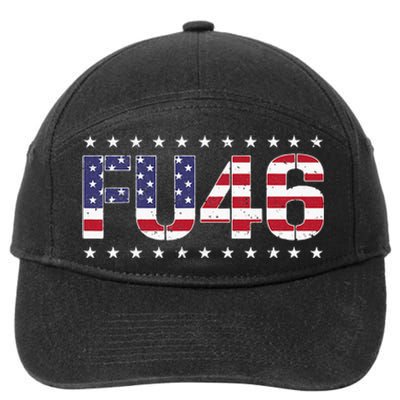 FU 46 Impeach Anti Biden Pro Trump Patriotic American Flag 7-Panel Snapback Hat